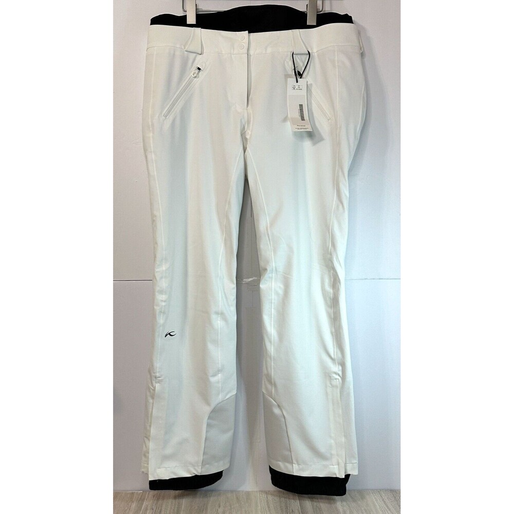 Kjus Ski Pants Women's 2XL White 44 outdoor snowboard slim fit / low rise 3DeFX+
